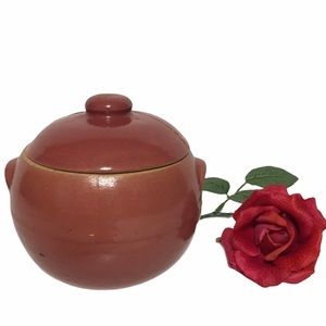 UHL POTTERY CROCK BOWL WITH LID REPLACEMENT BEAN POT  VTG.